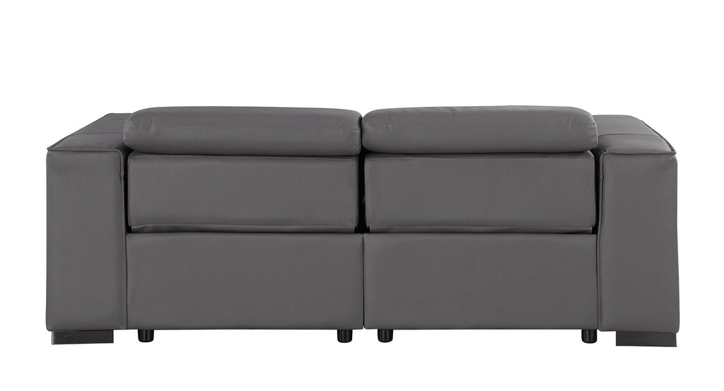 1208 Genuine Leather Dual Power Reclining Loveseat