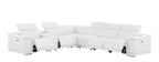 2679 7-Piece L-Shaped Power Reclining Sectional Sofa in Genuine Leather - 4 Recliners