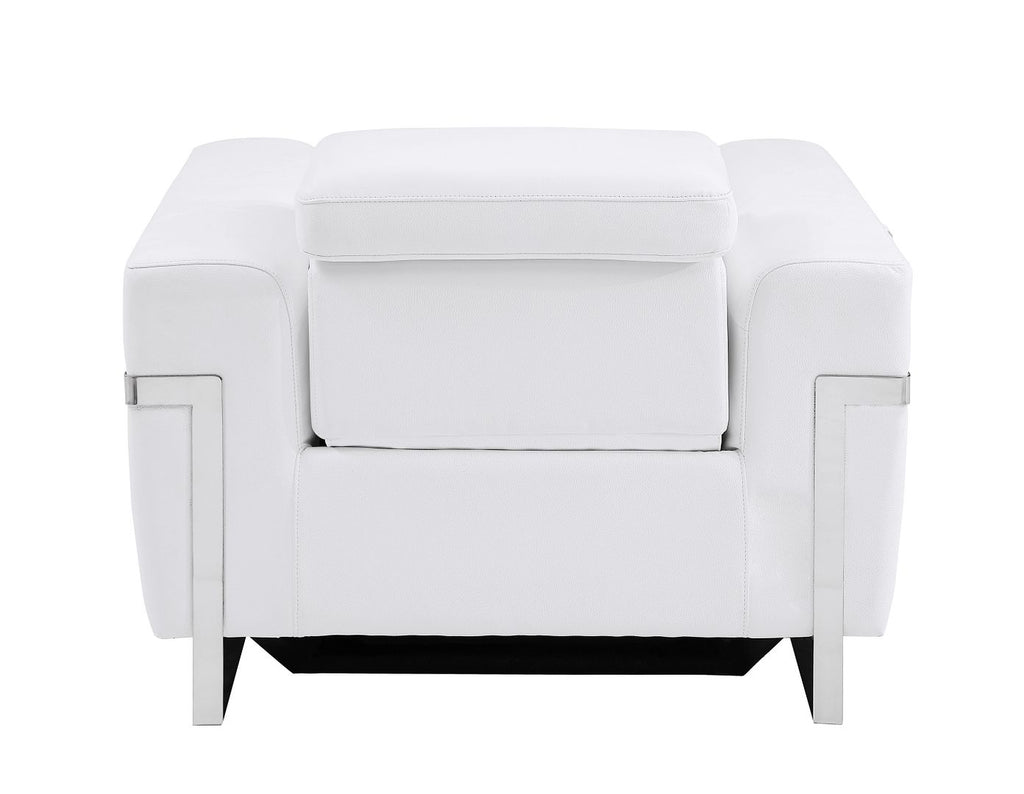 990 Divanitalia Power Reclining Arm Chair with Power Headrest in Top-grain Italian Leather - White - SKU 990-WHITE-CH - view 4