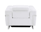 990 Divanitalia Power Reclining Arm Chair with Power Headrest in Top-grain Italian Leather - White - SKU 990-WHITE-CH - view 4