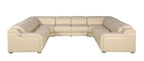 1116 Divanitalia 8-Piece U-Shaped Sectional Sofa in Top Grain Italian Leather with 4 Power Recliners & Power Headrests - Beige - SKU 1116-BEIGE-8PC-4PWR-U-NC-SECTIONAL-GROUP - view 3