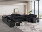 1126 Divanitalia 8-Piece U-Shaped Sectional Sofa in Top Grain Italian Leather with 4 Power Recliners & Power Headrests