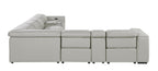 1224 Divanitalia 8-Piece L-Shaped Sectional Sofa in Top Grain Italian Leather with 4 Power Recliners & Power Headrests
