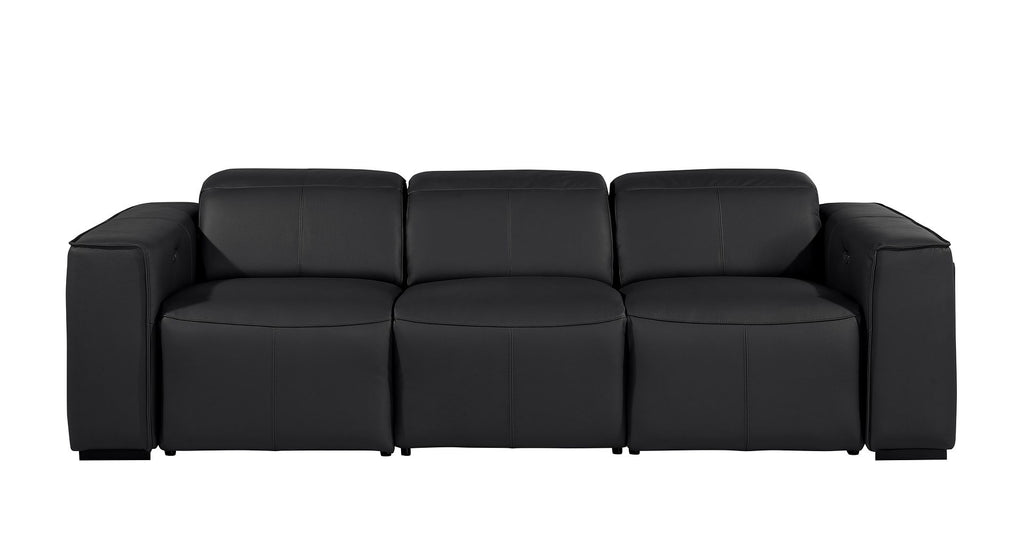1224 Divanitalia 5-Piece Modular Power Reclining Sofa and Loveseat Set in Top Grain Italian Leather with 4 Power Recliners & Power Headrests - Black - SKU 1224-BLACK-5.4-HT-2PC - view 5