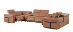 1126 Divanitalia 8-Piece U-Shaped Sectional Sofa in Top Grain Italian Leather with 4 Power Recliners & Power Headrests