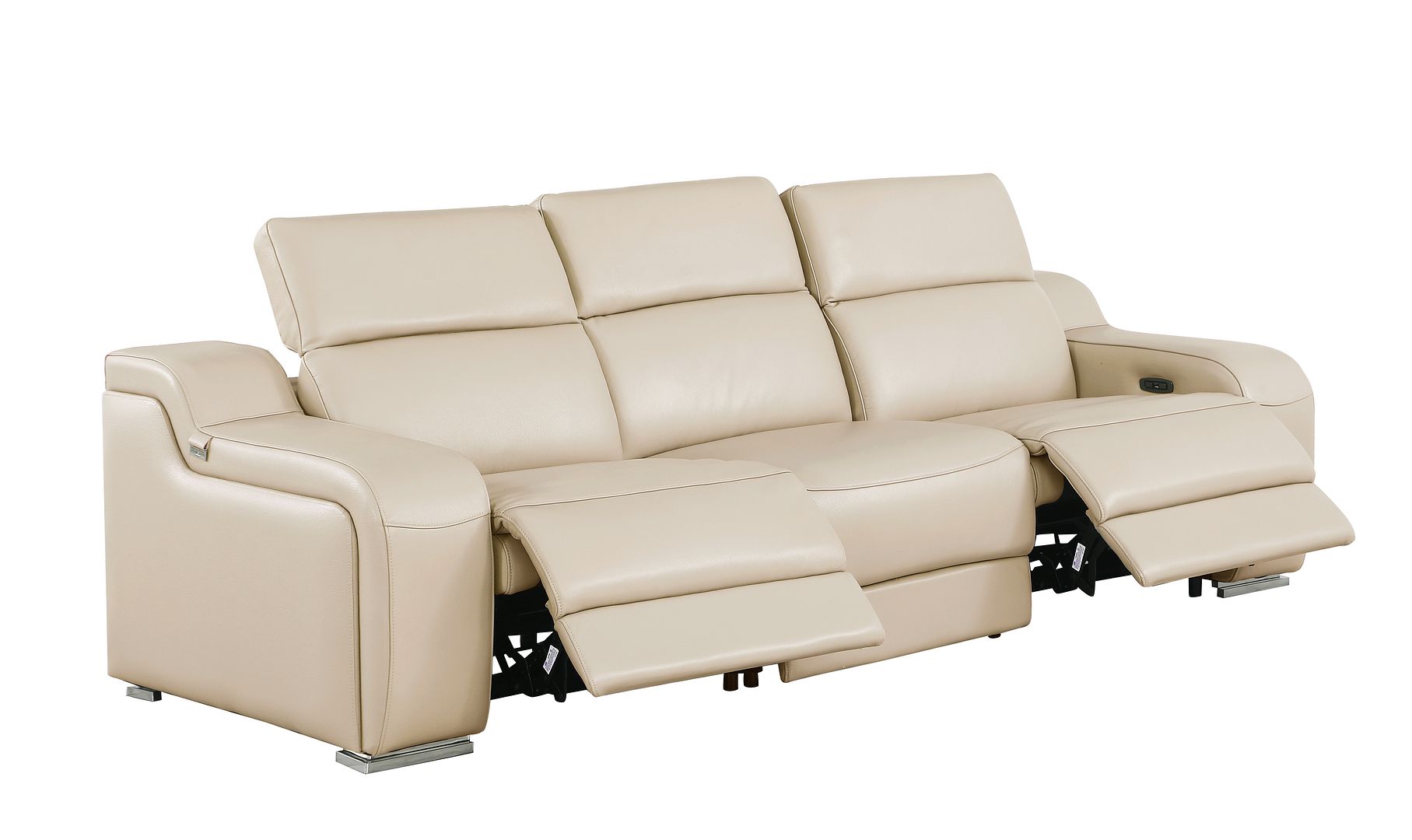 1116 Divanitalia 3-Piece Modular Power Reclining Sofa in Top Grain Italian Leather with 2 Power Recliners & Power Headrests