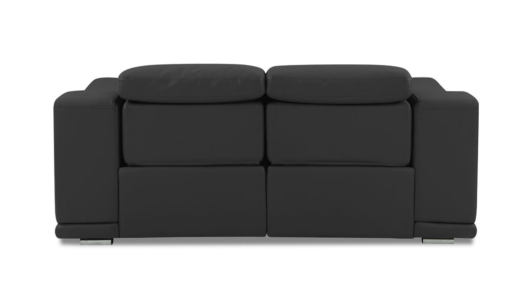 9762 Divanitalia Top Grain Italian Leather Power Reclining Loveseat with Adjustable Headrests - Dark Grey - SKU 9762-PWR-L-DARK GRAY - view 3