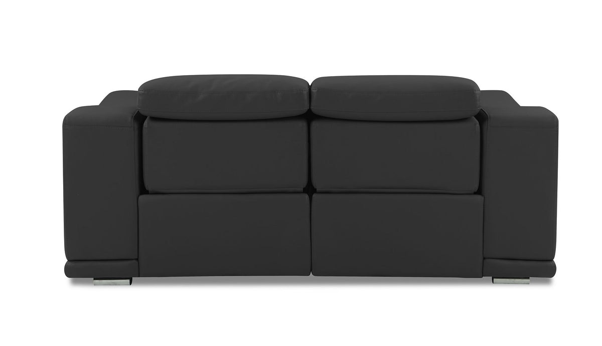 9762 Divanitalia Top Grain Italian Leather Power Reclining Loveseat with Adjustable Headrests - Dark Grey - SKU 9762-PWR-L-DARK GRAY - view 3