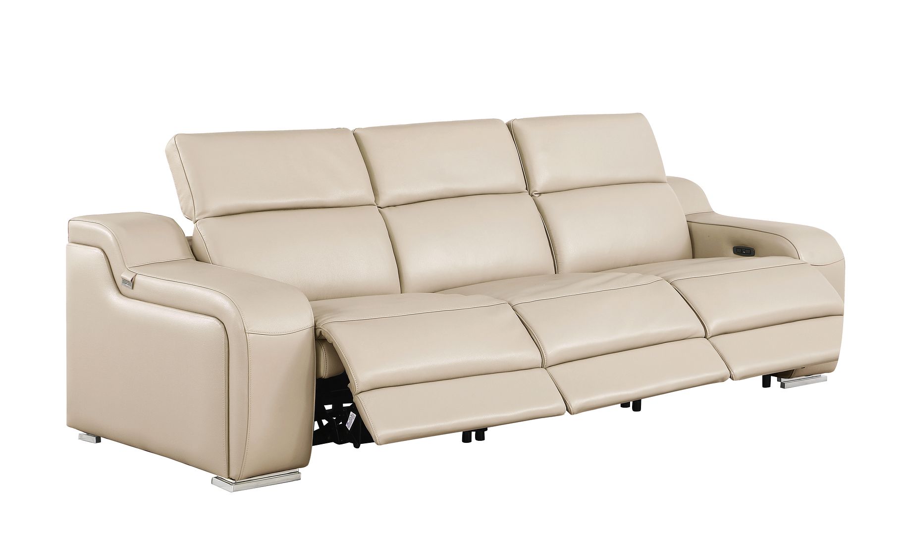 1116 Divanitalia 3-Piece Modular Power Reclining Sofa in Top Grain Italian Leather with 3 Power Recliners & Power Headrests