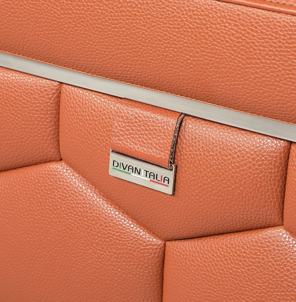 692 Divanitalia Sofa with Adjustable Headrest in Top-grain Italian Leather - Camel - SKU 692-S-CAMEL - view 8