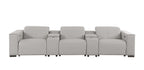 1208 Leather Sofa with 3 Power Recliners and Two Storage Consoles