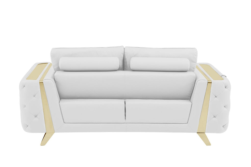 1050 Divanitalia 3-Piece Sofa Set in Top-grain Italian Leather - White - SKU 1050-WHITE-2PC - view 10