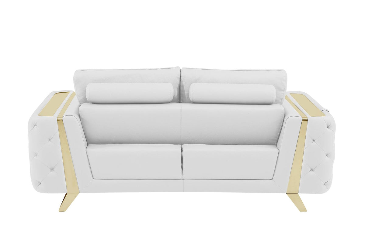 1050 Divanitalia 3-Piece Sofa Set in Top-grain Italian Leather - White - SKU 1050-WHITE-2PC - view 10
