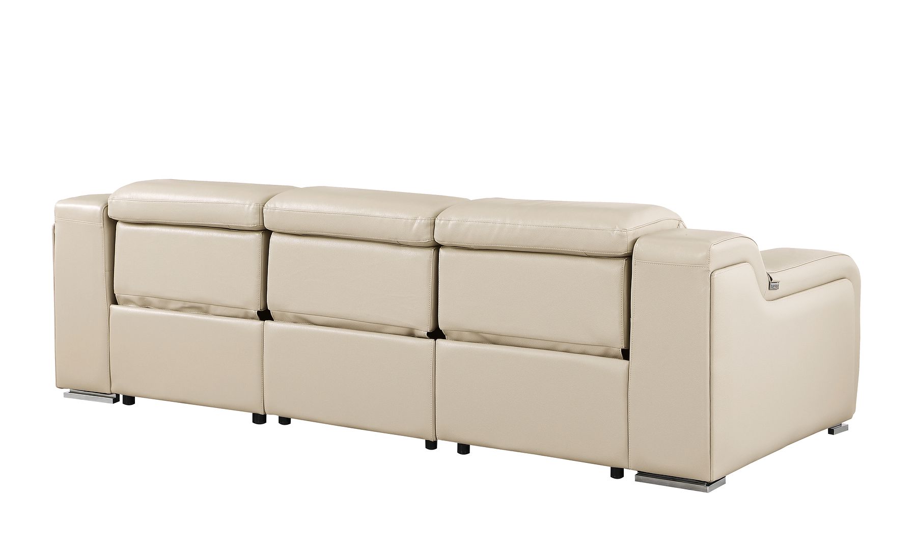 1116 Divanitalia 3-Piece Modular Power Reclining Sofa in Top Grain Italian Leather with 3 Power Recliners & Power Headrests