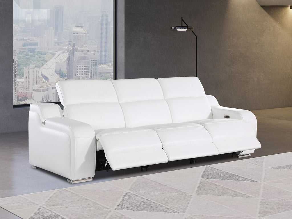 1116 Divanitalia 3-Piece Modular Power Reclining Sofa in Top Grain Italian Leather with 3 Power Recliners & Power Headrests