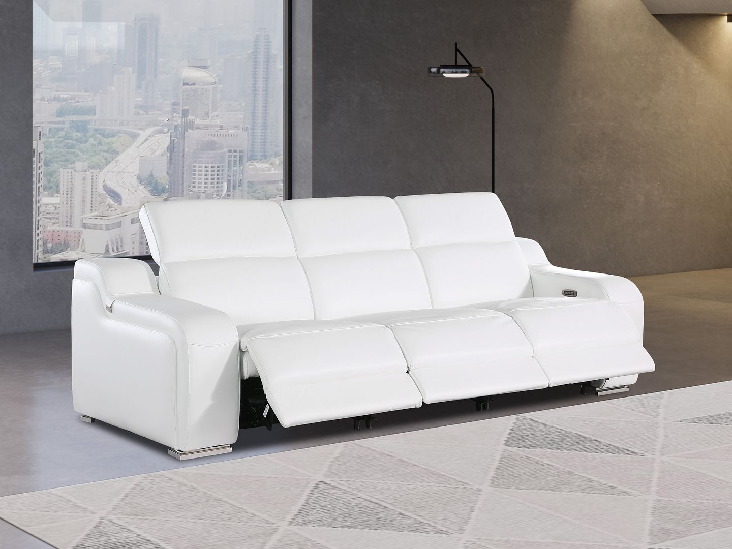 1116 Divanitalia 3-Piece Modular Power Reclining Sofa in Top Grain Italian Leather with 3 Power Recliners & Power Headrests