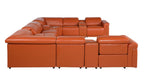 1126 Divanitalia 12-Piece U-Shaped Sectional Sofa in Top Grain Italian Leather with 4 Power Recliners & Power Headrests - Camel - SKU 1126-CAMEL-12PC-4PWR-U-SECTIONAL-GROUP - view 6