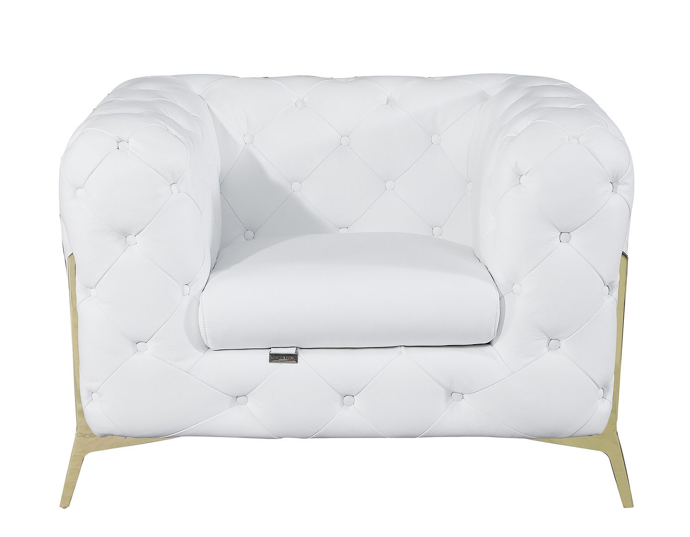 970 Divanitalia Chair in Top-grain Italian Leather - White