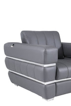 904 Divanitalia 3-Piece Sofa Set in Top-grain Italian Leather - Dark Grey - SKU 904- DARK GRAY 3PC (S/L/CH) - GROUP - view 9