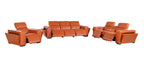 1224 Divanitalia 7-Piece Modular Power Reclining Sofa, Loveseat & Chair Set in Top Grain Italian Leather with 6 Power Recliners & Power Headrests - Camel - SKU 1224-CAMEL-7.6-HT-3PC - view 4