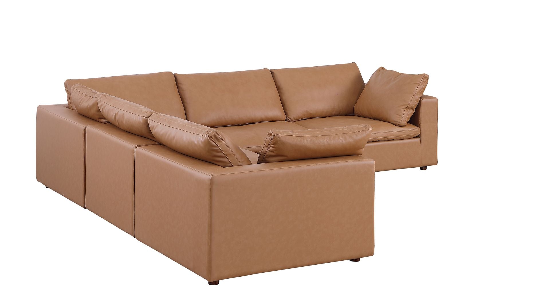 1100 Divanitalia 5-Piece L-Shaped Sectional Sofa - Top-grain Italian Leather