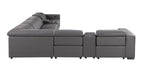 1208 8 Piece L-Shaped Leather Sectional Sofa with 4 Power Recliners & Power Headrests
