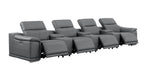 2679 Genuine Leather Sofa with 4 Power Recliners, Power Headrests & 3 Storage Consoles