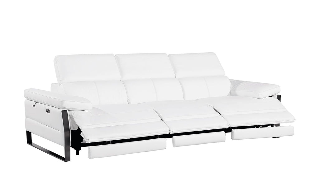 1246 Divanitalia Modular Power Triple Reclining Sofa, Loveseat, and Chair Set with Power Headrests - Top Grain Italian Leather - White - SKU 1246-WHITE-6.6-HT-3PC - view 6