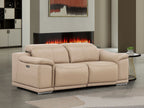 2679 Genuine Leather Loveseat with Dual Power Recliners - Beige - SKU 2679-BEIGE-2.2-HT