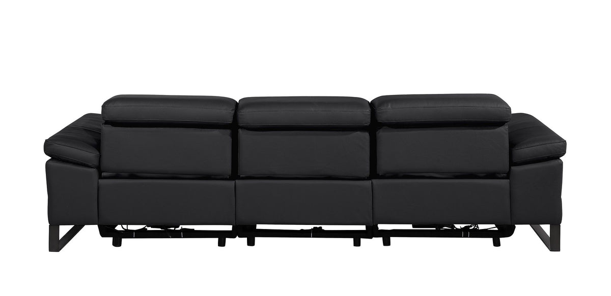 1246 Divanitalia Modular Power Triple Reclining Sofa with Power Reclining Headrests - Top Grain Italian Leather - Black - SKU 1246-BLACK-3.3-HT - view 7