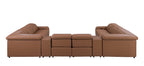 1116 Divanitalia 10-Piece U-Shaped Sectional Sofa in Top Grain Italian Leather with 4 Power Recliners & Power Headrests - Cognac - SKU 1116-COGNAC-10PC-4PWR-U-SECTIONAL-GROUP - view 7