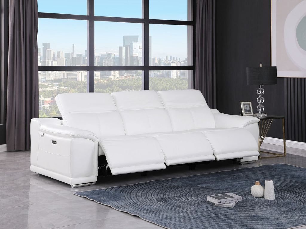 9762 Divanitalia 3-Piece Modular Power Reclining Sofa with 3 Power Recliners in Top Grain Italian Leather
