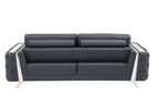 1050 Divanitalia 2-Piece Sofa Set in Top-grain Italian Leather - Dark Grey - SKU 1050-DK-GRAY-3PC - view 6
