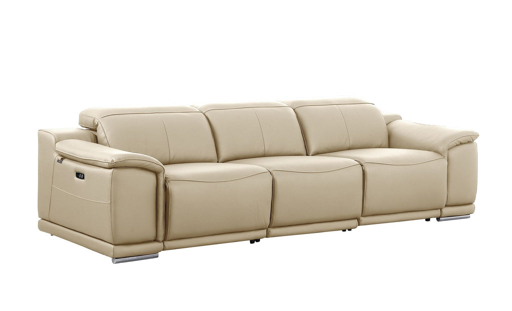 9762 Divanitalia 3-Piece Modular Power Reclining Sofa with 3 Power Recliners in Top Grain Italian Leather