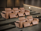 1224 Divanitalia 8-Piece Modular Power Reclining Sofa & Loveseat Set in Top Grain Italian Leather with 5 Power Recliners & Power Headrests - Cognac - SKU 1224-COGNAC-8.5-HT-2PC - view 3