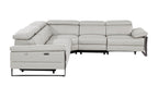 1246 Divanitalia 5-Piece L-Shaped Modular Power Reclining Sectional Sofa with Power Headrests - Top Grain Italian Leather