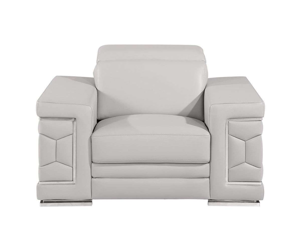 296 Modern Genuine Leather Chair - Light Grey - SKU 296-LT-GREY-CH