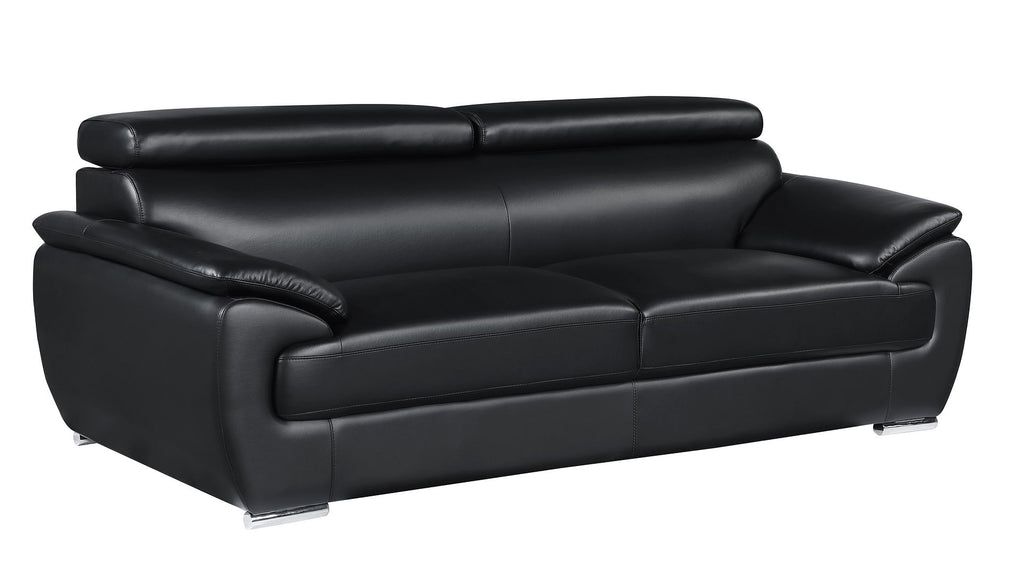 4571 Modern Genuine Leather 2-Piece Sofa Set - Black - SKU 4571-LV BLACK 2PC (S/L) - GROUP - view 4