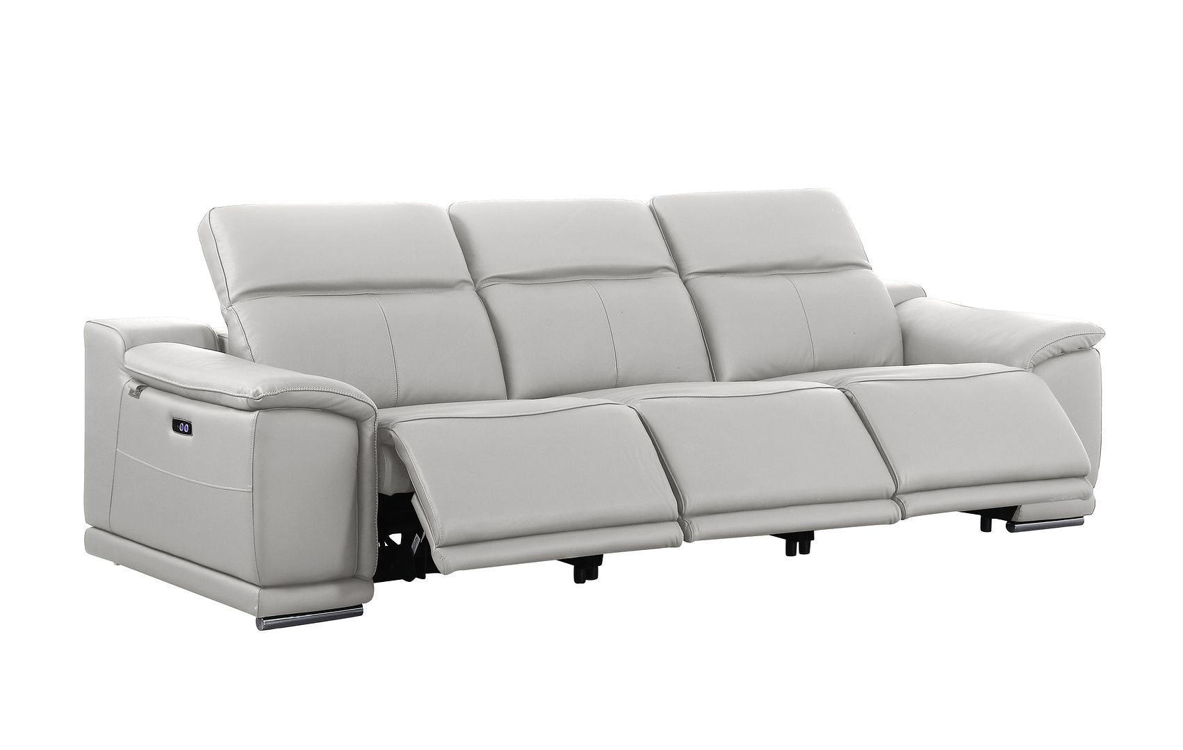 9762 Divanitalia 3-Piece Modular Power Reclining Sofa with 3 Power Recliners in Top Grain Italian Leather