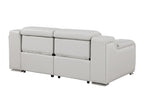 1116 Divanitalia 2-Piece Modular Power Reclining Loveseat in Top Grain Italian Leather with 2 Power Recliners & Power Headrests
