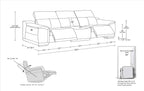 9762 Divanitalia 3-Piece Modular Power Reclining Sofa with 2 Power Recliners in Top Grain Italian Leather