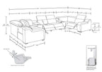 1116 Divanitalia 8-Piece U-Shaped Sectional Sofa in Top Grain Italian Leather with 4 Power Recliners & Power Headrests - Light Grey - SKU 1116-LT_GREY-8PC-4PWR-U-SECTIONAL-GROUP - view 17