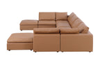 1100 Divanitalia Top-grain Italian Leather 8-Piece Sectional Sofa with Chaise
