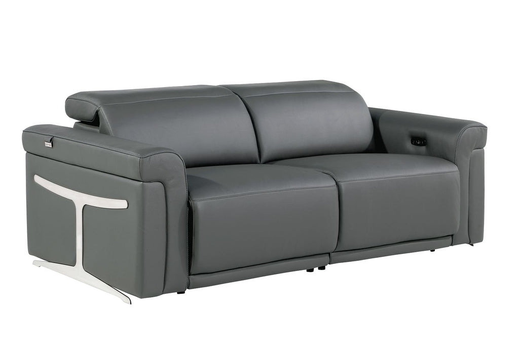 1126 Divanitalia Power Reclining Sofa in Top Grain Italian Leather with 2 Power Recliners & Power Headrests