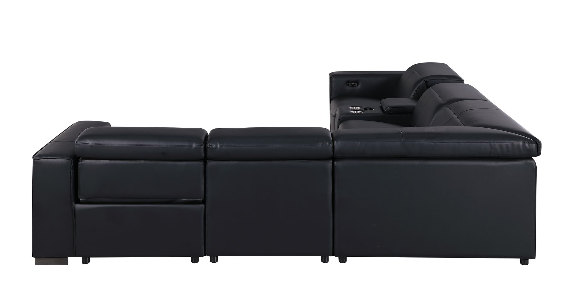 1208 6-Piece L-Shaped Leather Reclining Sectional Sofa with 3 Power Recliners