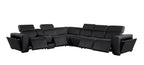 1224 Divanitalia 7-Piece L-Shaped Sectional Sofa in Top Grain Italian Leather with 4 Power Recliners & Power Headrests
