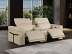 1126 Divanitalia 3-Piece Modular Power Reclining Loveseat in Top Grain Italian Leather with 2 Power Recliners & Power Headrests