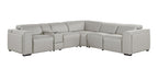 1224 Divanitalia 6-Piece L-Shaped Sectional Sofa in Top Grain Italian Leather with 3 Power Recliners & Power Headrests
