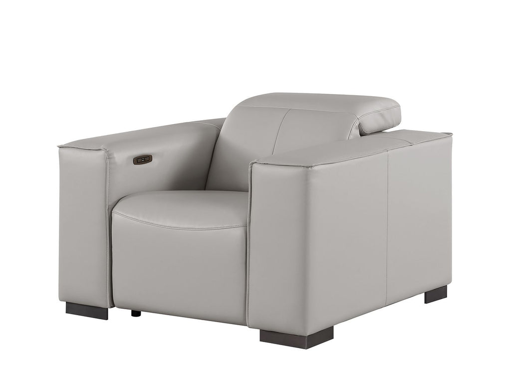 1208 Leather Reclining Set - Sofa, Loveseat & Chair with 6 Power Recliners - Light Grey - SKU 1208-LT-GREY-6.6-HT-3PC - view 12