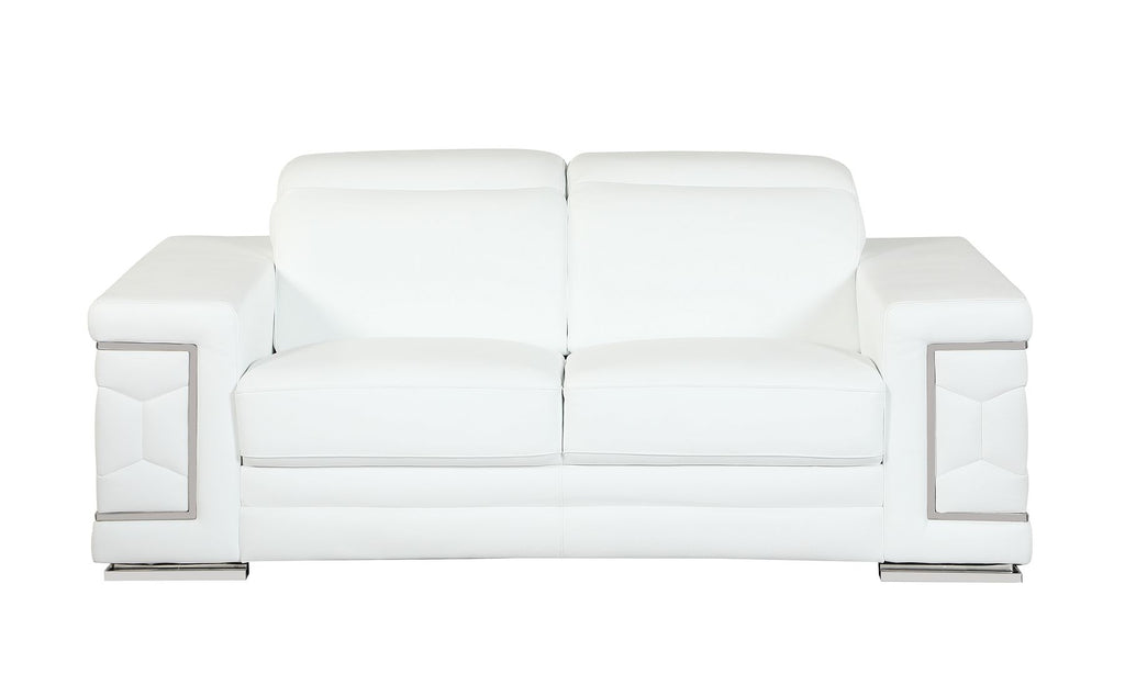 692 Divanitalia 2-Piece Sofa Set with Adjustable Headrest in Top-grain Italian Leather - White - SKU 692- WHITE 2PC (S/L) - GROUP - view 7